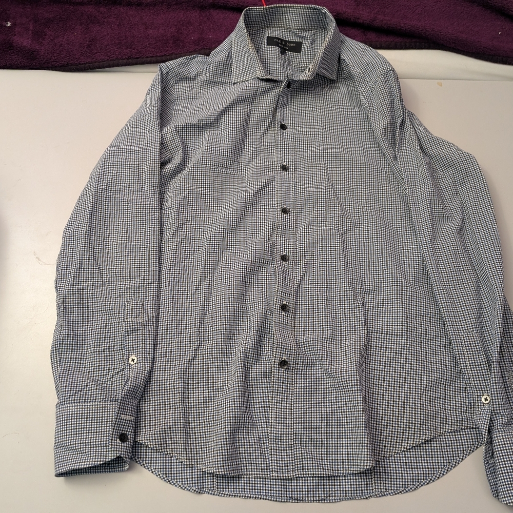 rag & bone Black and White Gingham Button Down Shirt